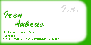 iren ambrus business card