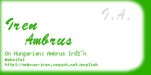 iren ambrus business card